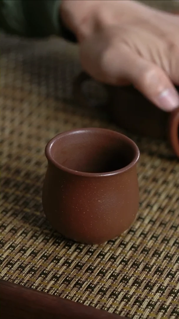 【闪购商品】紫砂茶壶束腰杯 粗砂底槽清-120cc
