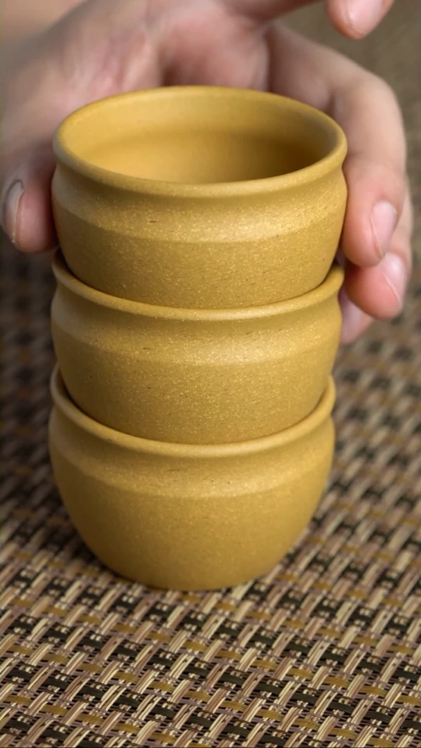 【闪购商品】紫砂小缸杯（黄） -黄金段-80cc