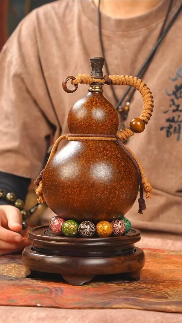 【闪购商品】WF435大漆酒葫芦不包手串及旋转底座