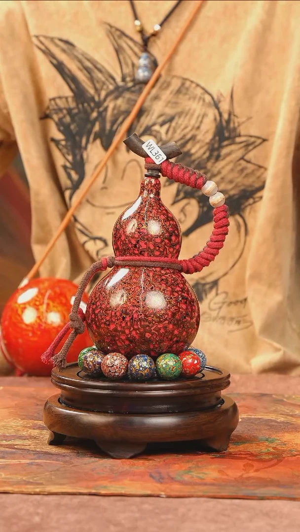 【闪购商品】WL361漆艺酒葫芦不包手串及旋转底座