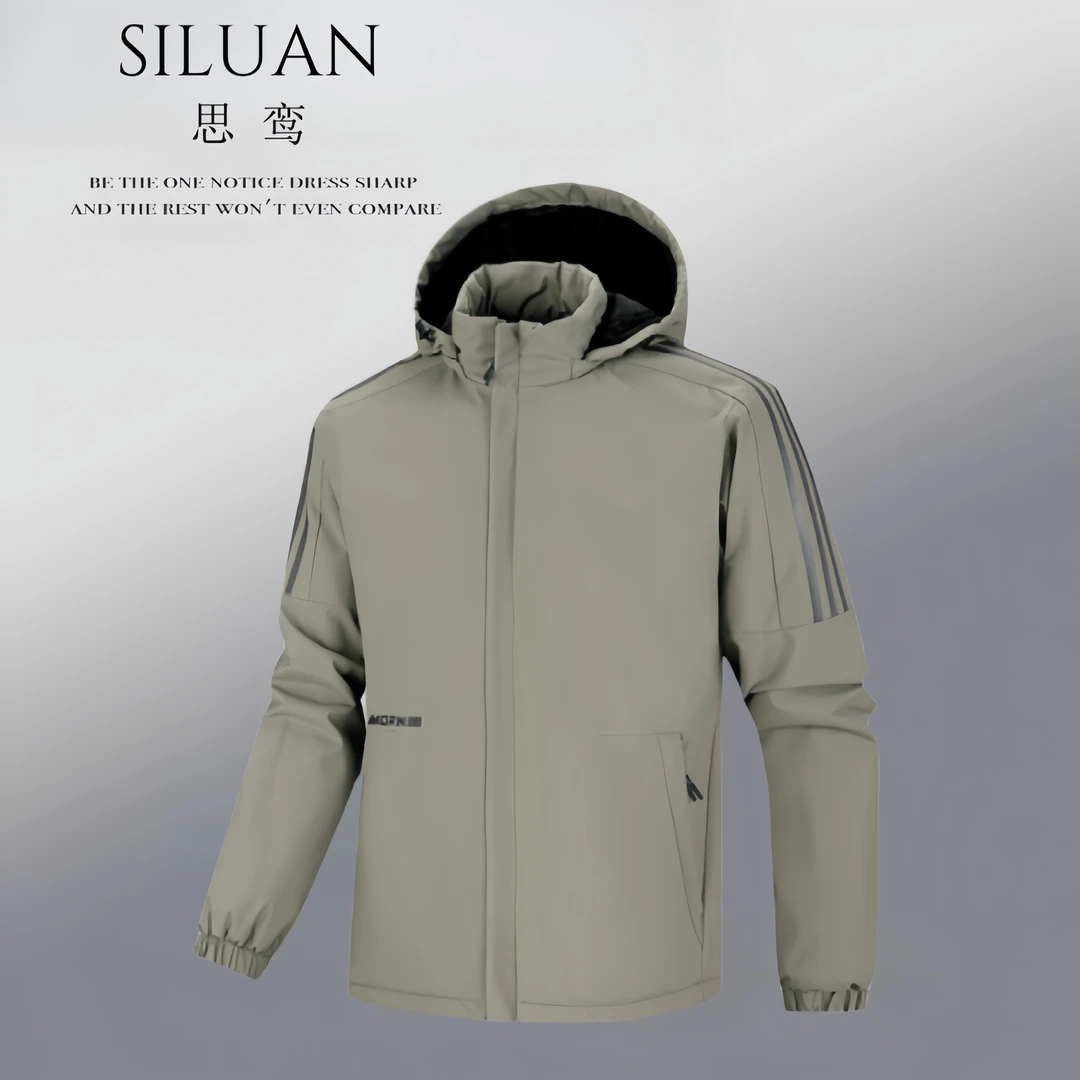 思鸾男士休闲防风保暖加厚加绒棉服冬季户外连帽时尚潮流百搭冬款