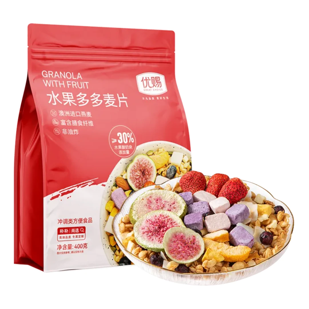 优赐水果多多麦片400g观赛搭子膳食纤维多种吃法烘烤非油炸