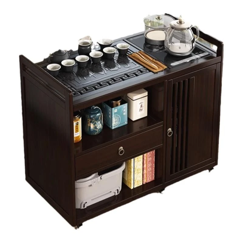 移动茶水柜茶桌边几泡茶台烧水家用简约一体餐边柜办公室置物柜