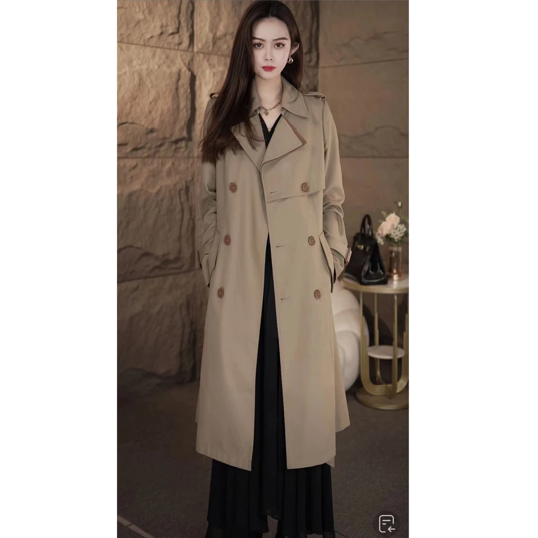 春秋新款风衣女中长款韩版修身显瘦外套法式收腰气质女装