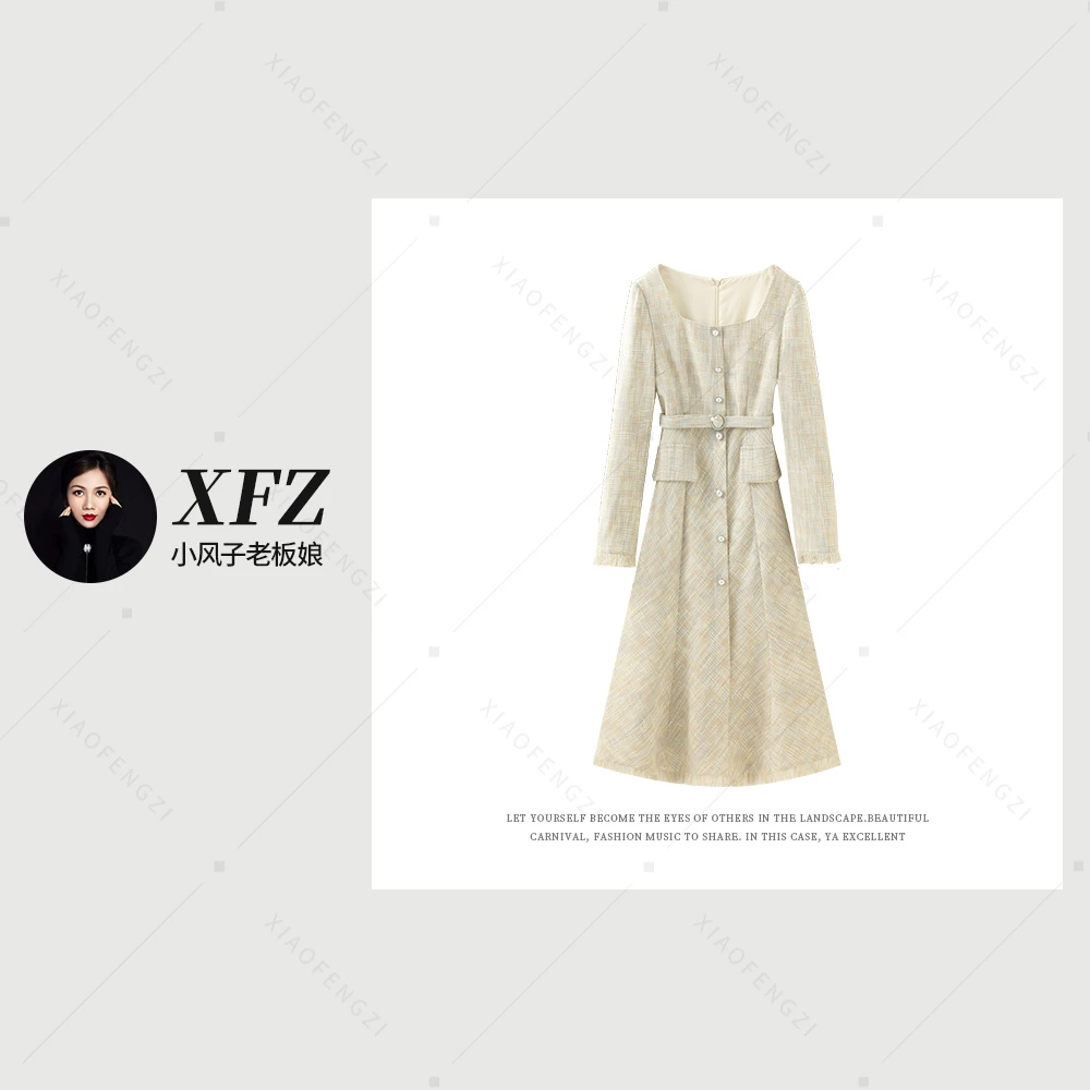 品牌单   小香风气质百搭连衣裙2141140032