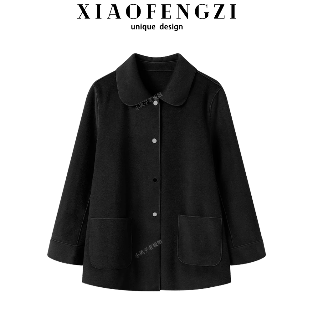 时尚百搭保暖简约显瘦高级新款翻领妈妈装1134130037