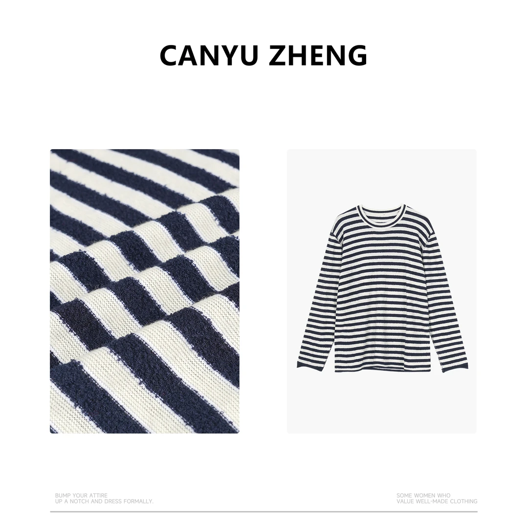 【CANYU ZHENG】“Cashmere”冬季 “侧面拼接反缝设计” ken豆条纹毛衣
