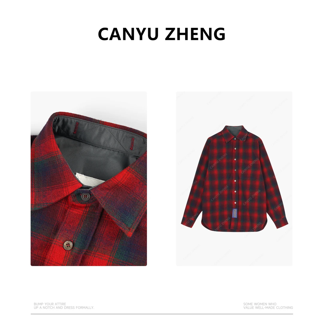 小胡哥&CANYU ZHENG “峡谷落日” 24早春款 M6 双面磨毛格子衬衫