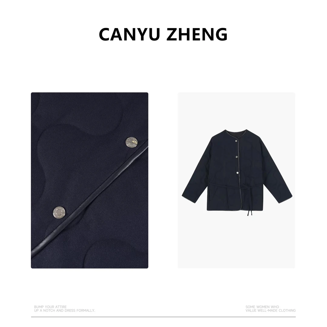 小胡哥&CANYU ZHENG  冬季  hm爱玛包边系带棉服