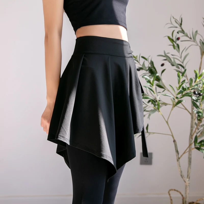 运动健身一片式绑带瑜伽服小裤裙女遮臀显瘦舞蹈芭蕾半身裙速干女