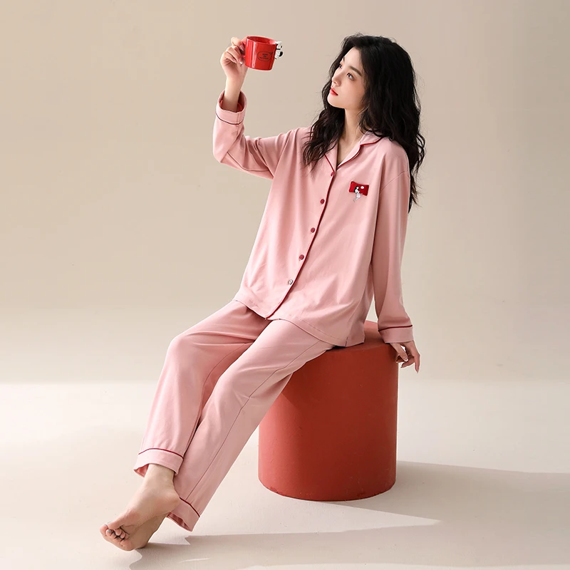 MILORD【粉色小枕头】潮牌女士长袖开衫纯棉家居服外穿休闲秋冬透气