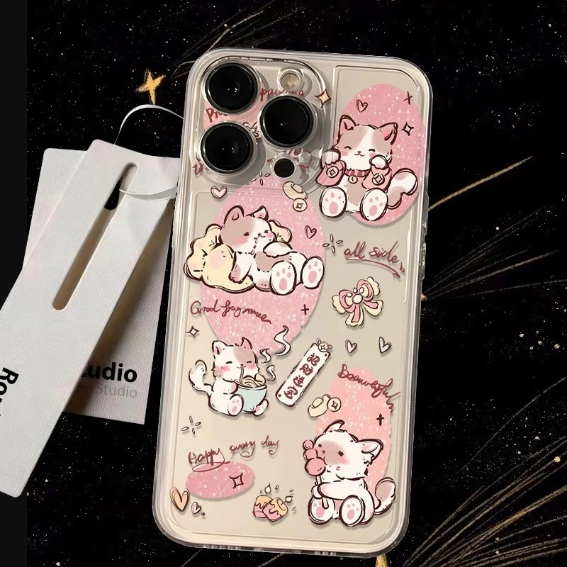 招财进宝猫苹果小米华为iPhone15/14promax手机壳13太空12软壳11