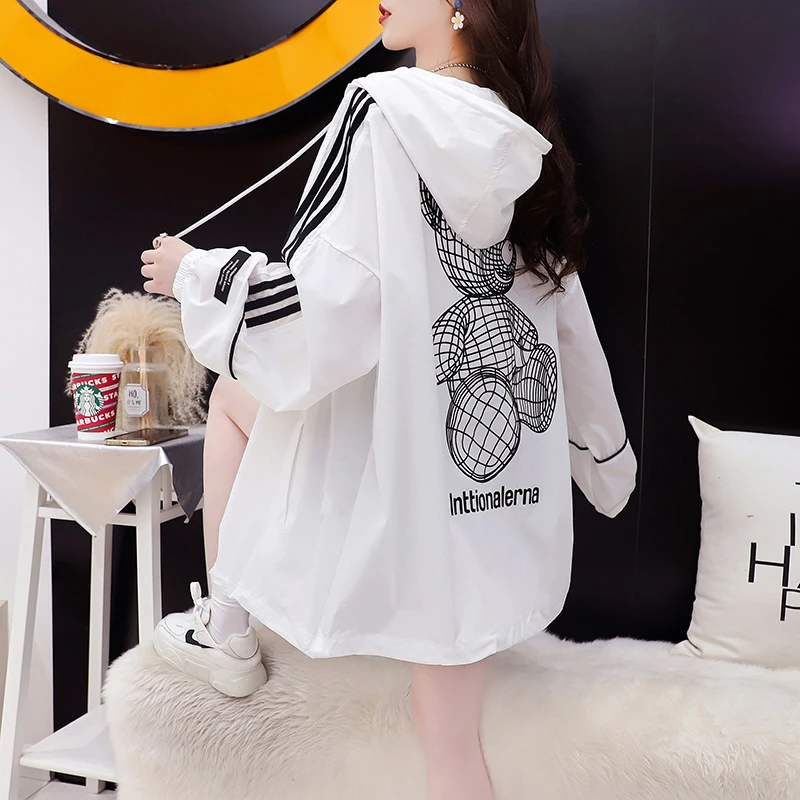 宽松休闲连帽防晒服女2025新款夏季薄款户外透气轻薄百搭外穿外套