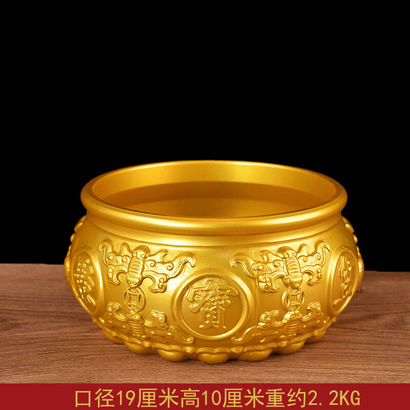 【郑氏铜器】4cm纯黄铜聚宝盆