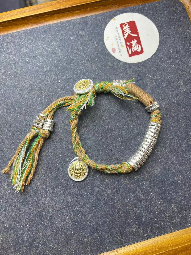 足银手链 手工999足银盘缠编织时尚饰品闺蜜春夏百搭浪漫手编轻奢