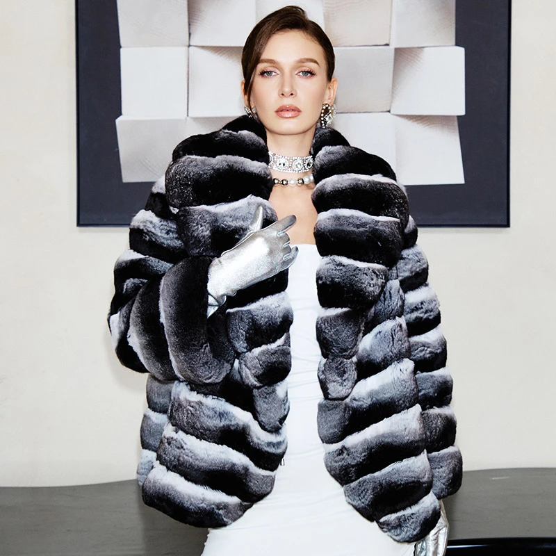 2024新款龙猫青果领大袖子百搭时髦减龄耐看秋冬保暖厚实龙猫外套