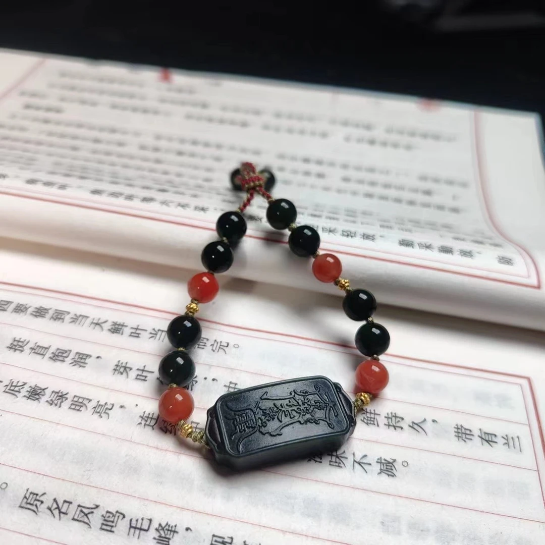 左边婷姐丨和田玉海青手串（Z931）（多样性发）