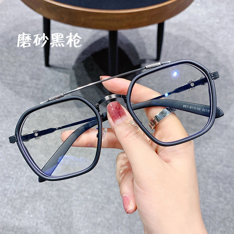防蓝光抗大框高档眼镜近视男痞帅霸气潮有度数眼镜框平光护目眼镜