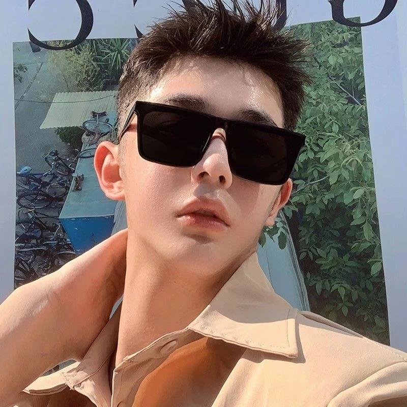 墨镜男士开车专用防紫外线高清偏光方形太阳镜潮男款眼镜黑色近视