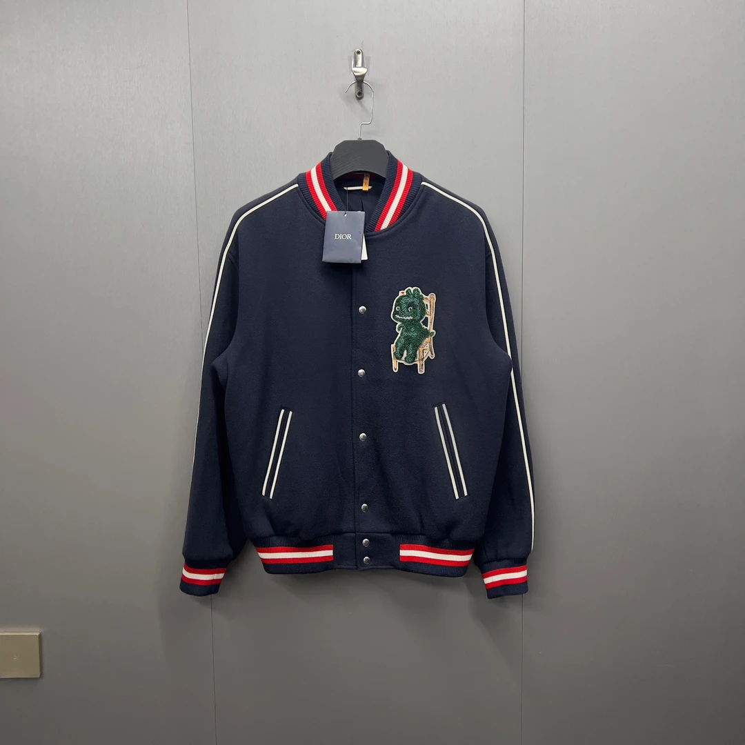 全新试穿/Dior迪奥24新款刺绣Logo棒球夹克外套/M宽松/08132/