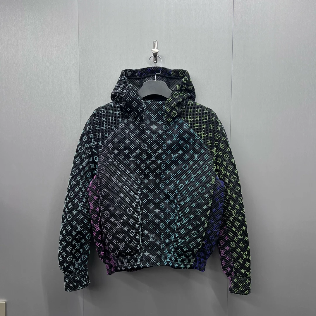Lv Louis Vuitton新款欧根纱网格渐变logo夹克/50/全新试穿/
