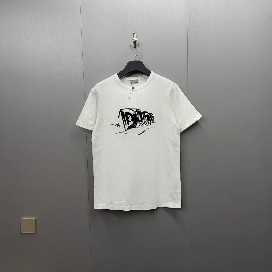 98新/Dior迪奥新款经典植绒Logo短袖/10229/L码