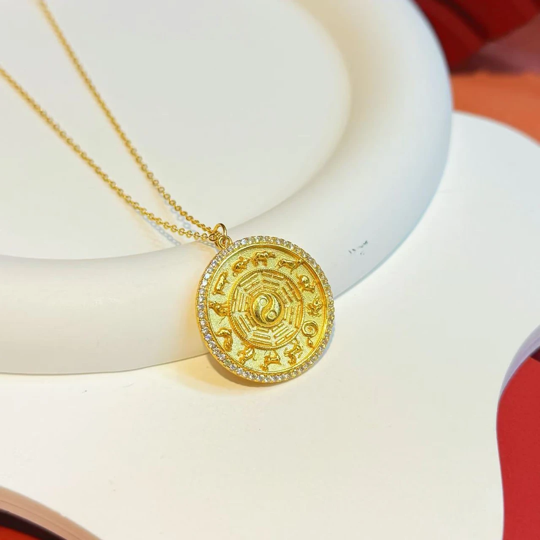 吊坠925银 S925银24.7mm生肖圆镜（不含链）HNZ8346