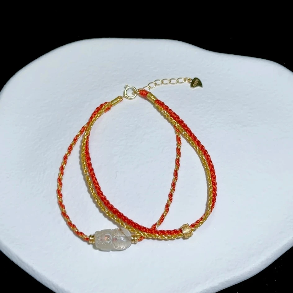 【钱世金生】闪灵貔貅水晶手串（天然珠宝多样性发其一）