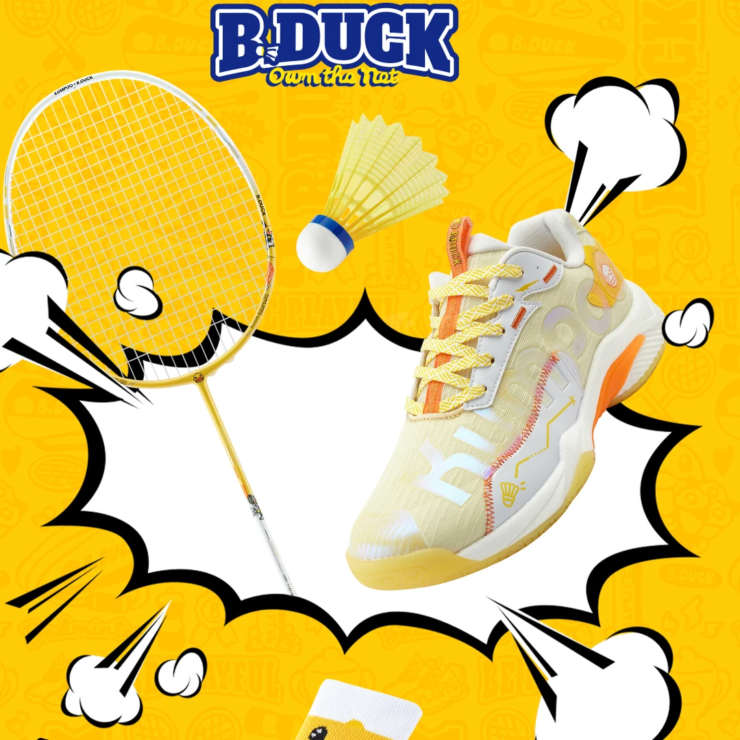 KUMPOO/薰风【小黄鸭】轻便比赛鞋 减震3D碳板 抗扭羽毛球鞋D72PRO