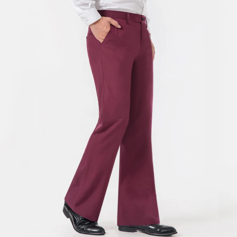 春秋时尚男装西裤男士宽松直筒阔腿裤子垂感微喇西裤男