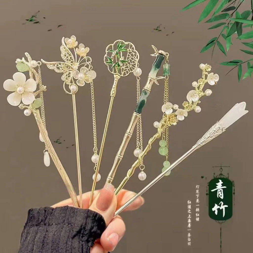 古风发簪簪子女新中式2024新款发钗子简约现代百搭高级盘发汉服