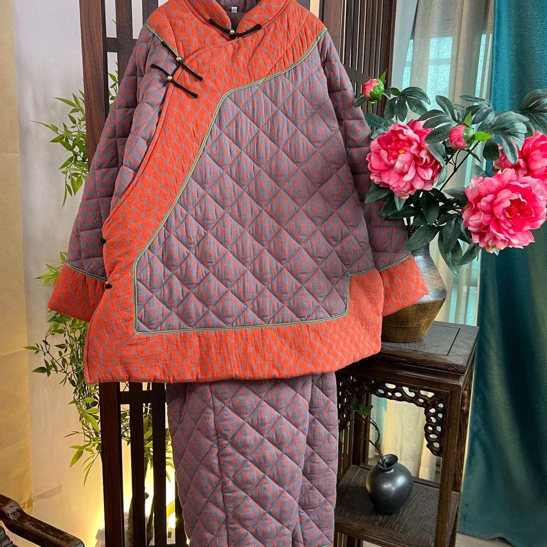 土布国潮风棉袄套装