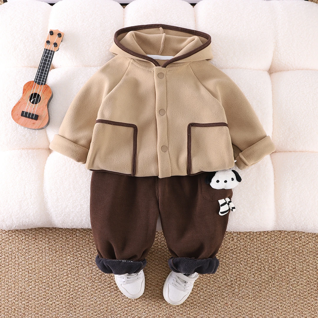 XTLL-秋冬男童套装2024洋气时髦新款儿童装休闲宝宝套装长袖帅气