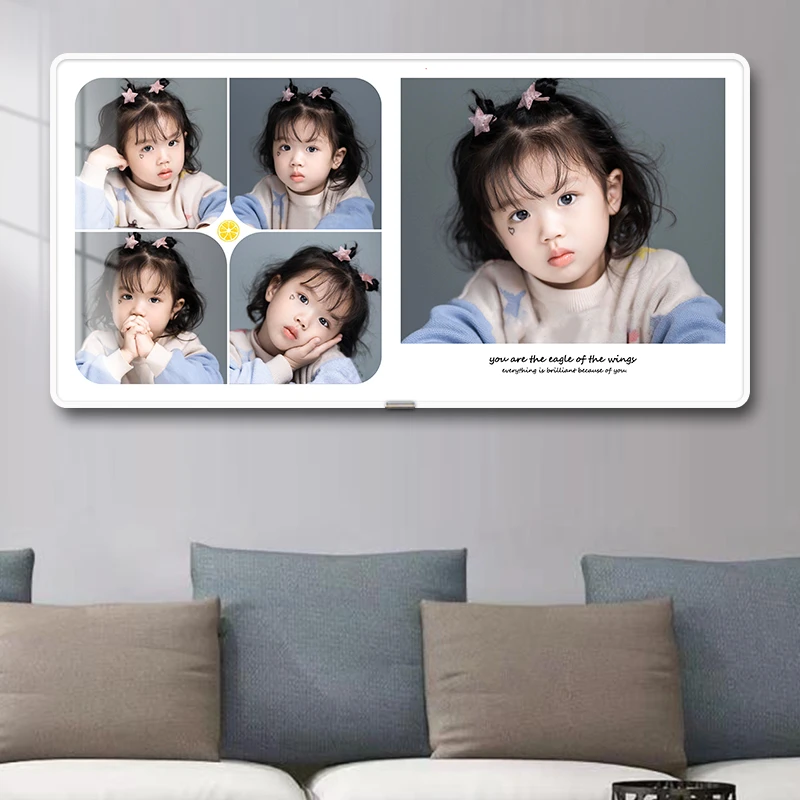 小五宫格水晶挂墙相框照片拼版婚纱照长方形简约摆台组合圆角