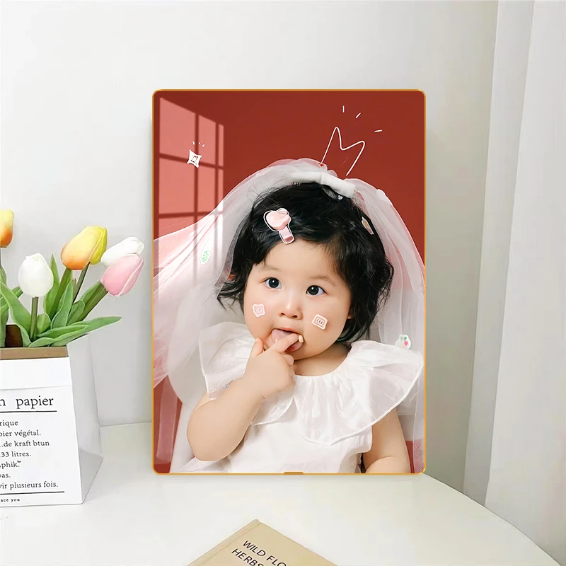 钛金包边相框两用婚纱照片放大定制照片墙摆台洗照片做水晶相框摆