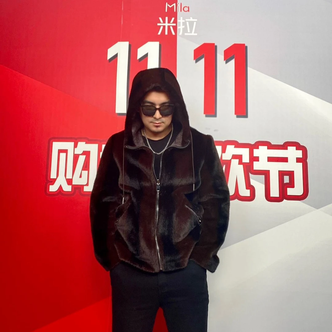 【米拉双十二专属】毛毛外套轻奢短款保暖男装时尚韩版黑色加厚6688