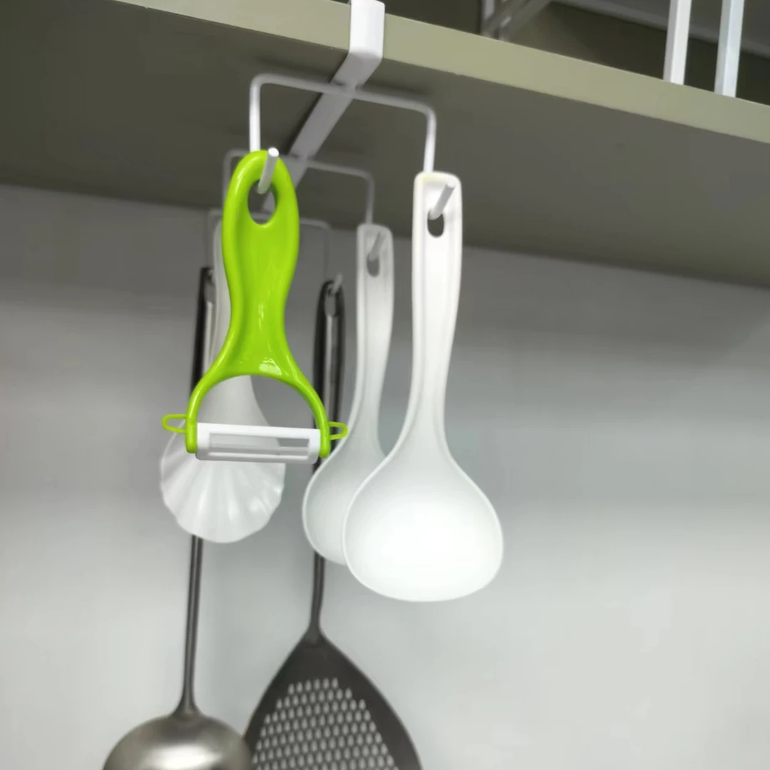 厨房带钩锅铲收纳架厨房用锅铲勺菜铲六挂钩加厚家用收纳整理挂钩