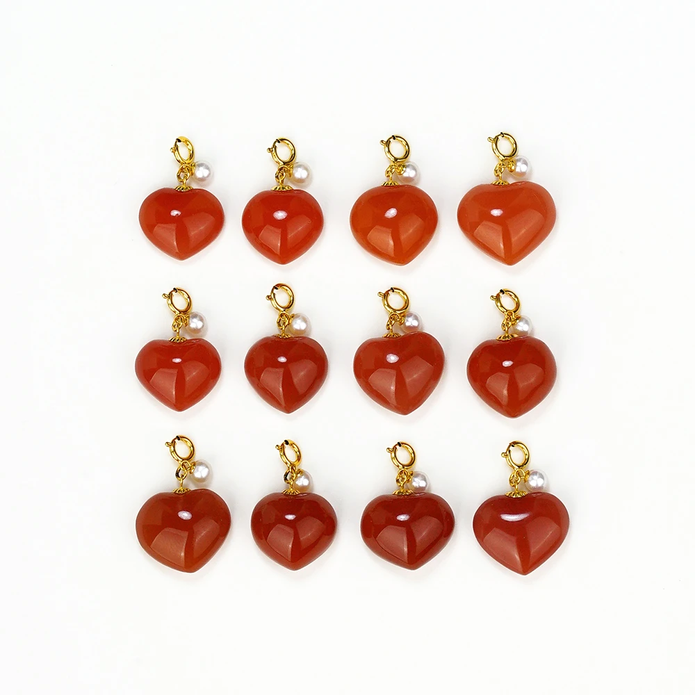 18K南红爱心珍珠万能百搭扣43645（多样性发货数量一件）