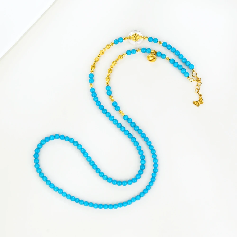 “简黎”18K绿松睡美人石百搭长链（50+3）43957