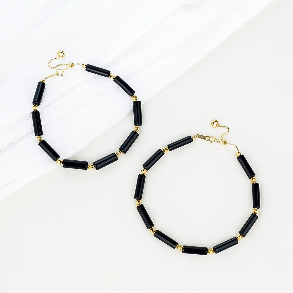 “君博”18K黑玛瑙手链（18/21公分）42839