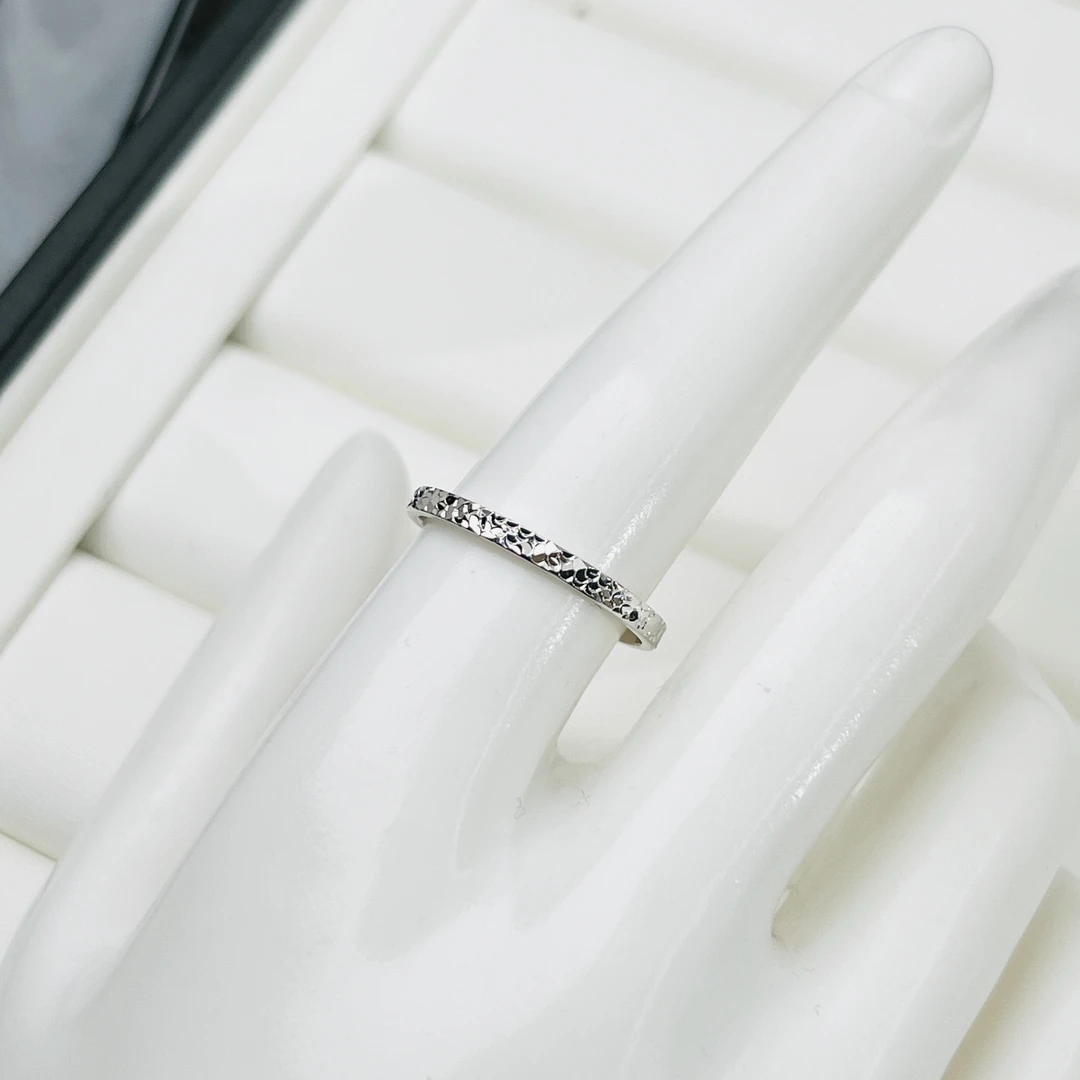 PT950铂金戒指 星闪碎碎金2.5mm窄版铂金戒指 固口戒