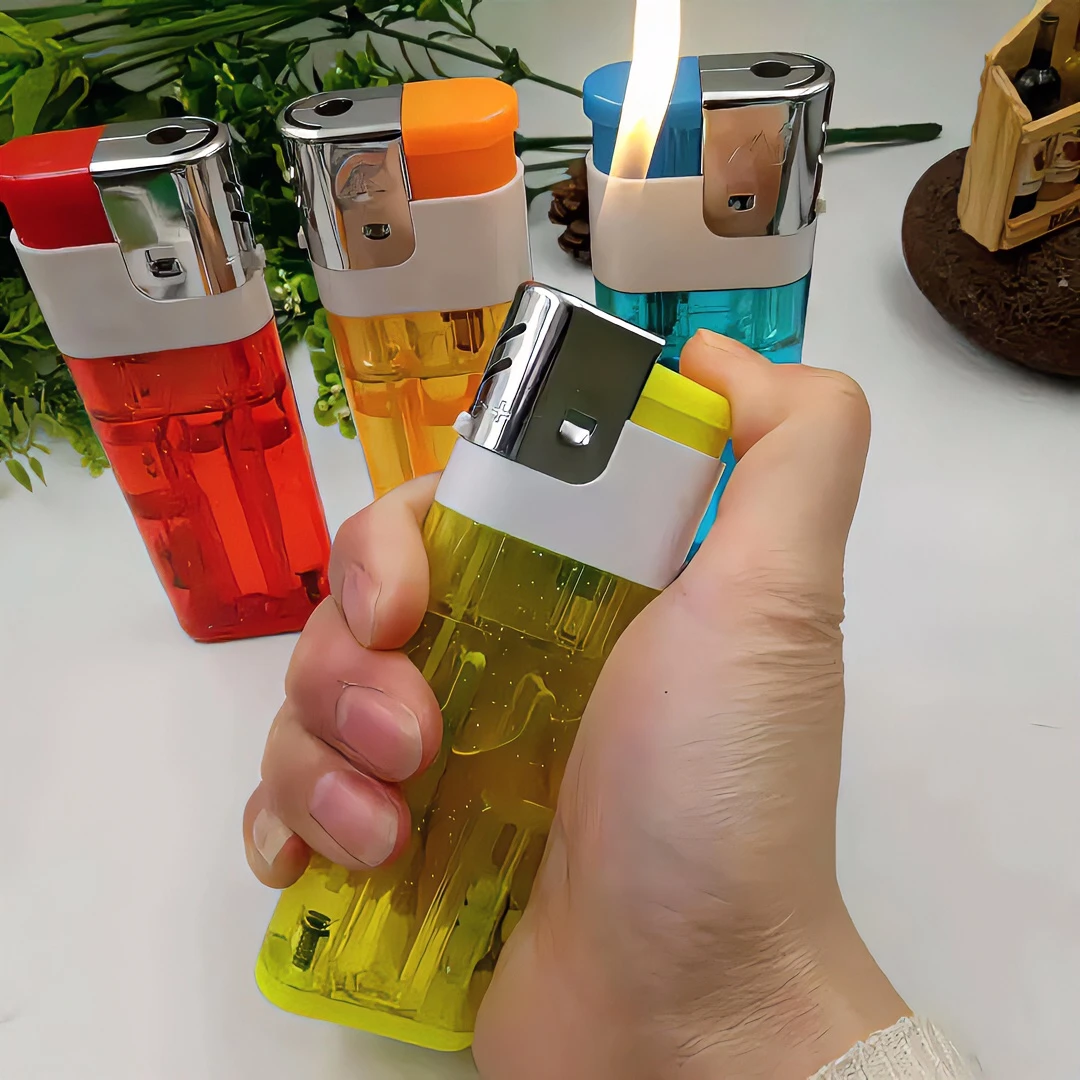 超大号巨无霸打火机大容量带灯耐用塑料透明外壳家用便利店个性潮