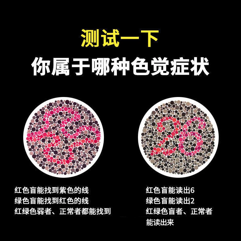 红绿色盲色弱眼镜男通用隐型无色近视可配有度数看图辩色纠正专用