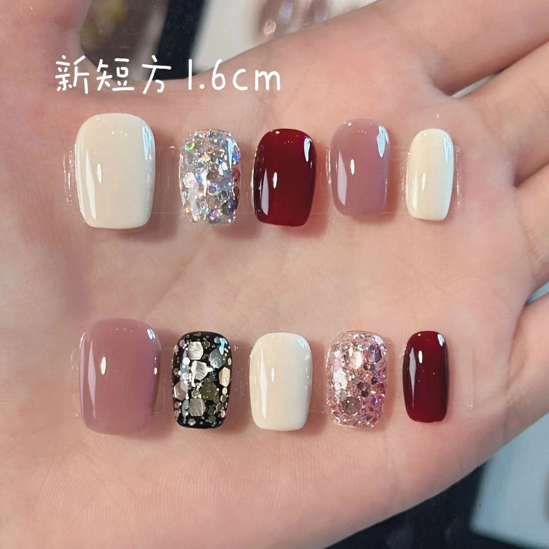 【秋日海棠】纯手工穿戴甲多巴胺系美甲贴片气质显白