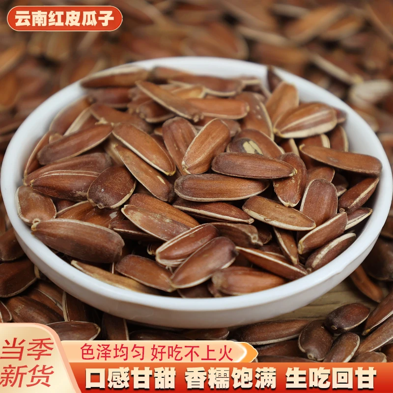 云南红皮瓜子高原山地葵花籽原味零食生吃甜糯零添加批散装大颗粒