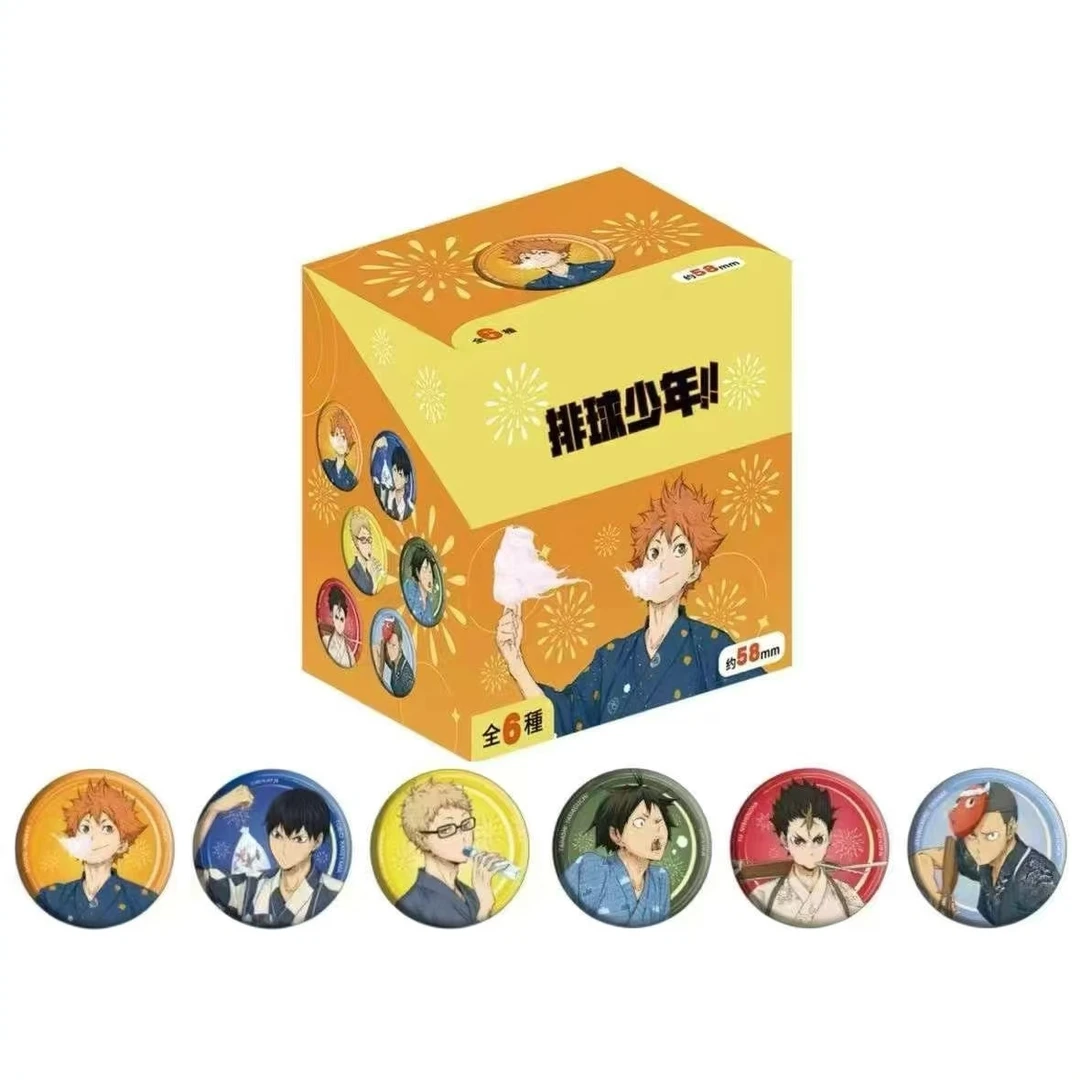 漫序 正版授权排球少年 浴衣系列徽章盲盒58mm(一盒6枚)