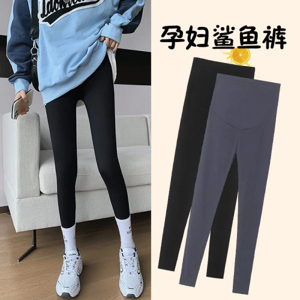 孕妇打底裤秋冬加绒弹力高腰春秋外穿鲨鱼孕妇裤瑜伽显瘦紧身裤子