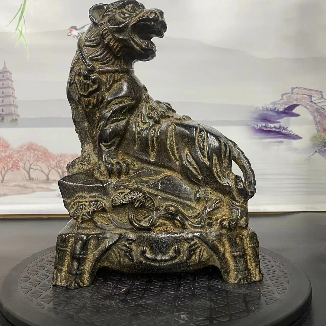 山西青石老虎摆件高度27厘米
