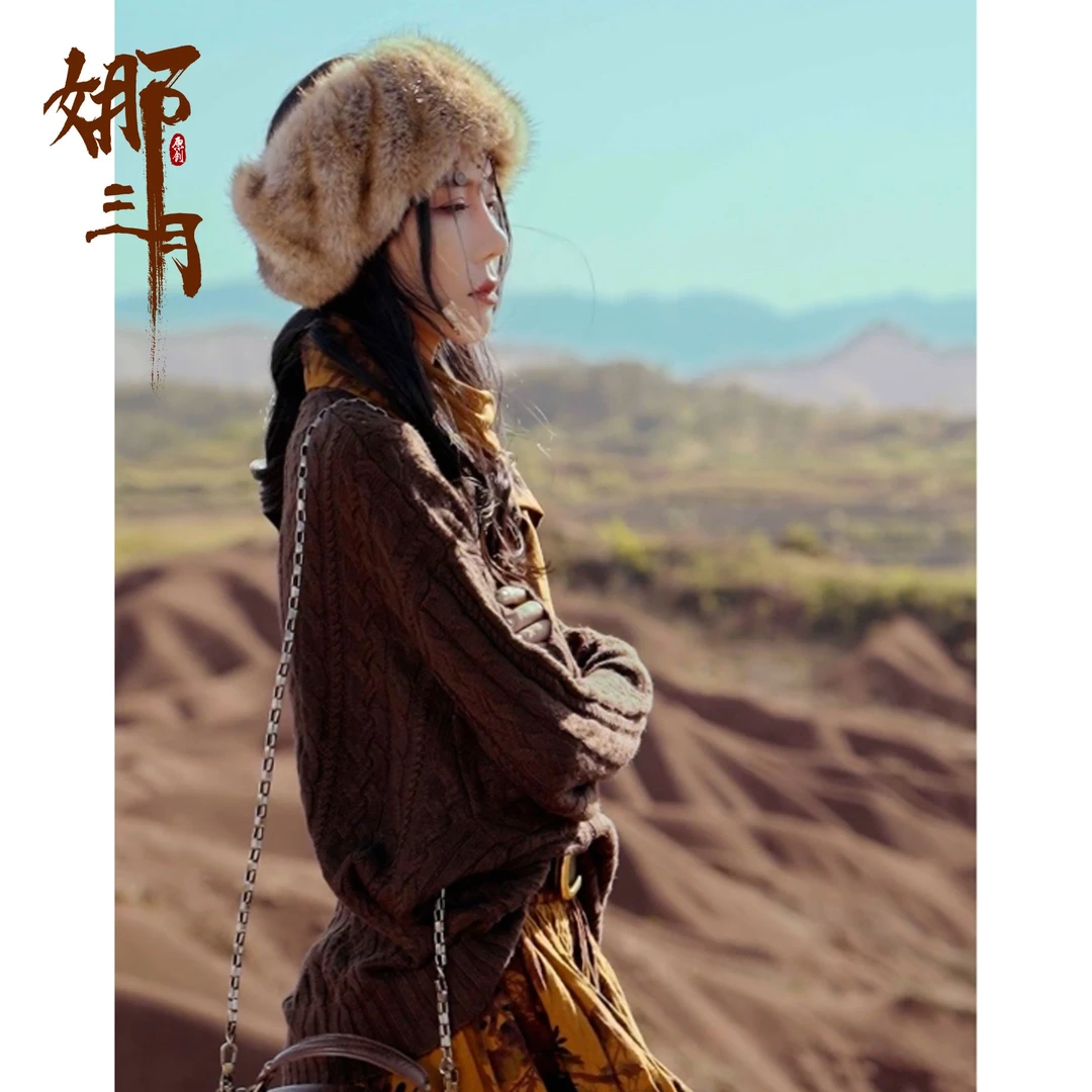 娜三月【大宝推荐】秋冬复古不规则加厚毛衫S1369B爆款女装毛衣