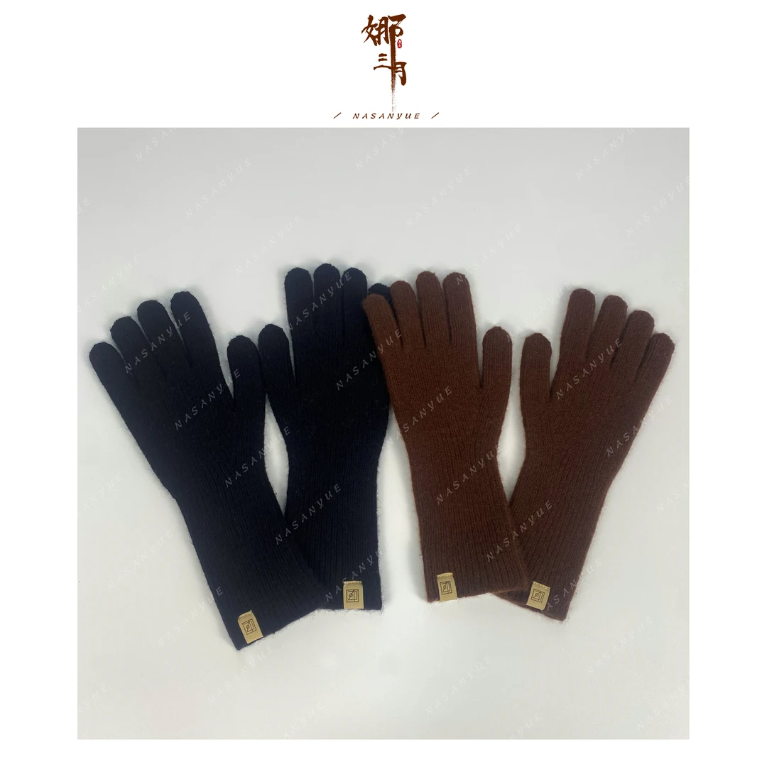 娜三月【羊毛】新款加厚保暖时尚百搭秋冬羊毛手套11105